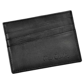 Pierre Cardin fekete bőr kártyatartó 10,8 × 8 cm