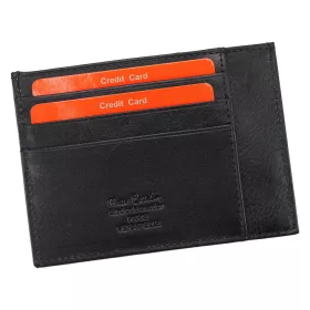 Pierre Cardin fekete bőr kártyatartó 12 × 9 cm