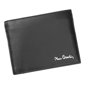   Pierre Cardin fekete, férfi bőr pénztárca, RFID 12 × 9,5 cm