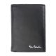 Pierre Cardin fekete, férfi bőr pénztárca, RFID 9,5 × 12,5 cm 