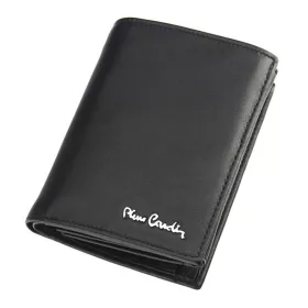   Pierre Cardin fekete, férfi bőr pénztárca, RFID 9,5 × 12,5 cm