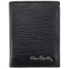 Pierre Cardin férfi bőr pénztárca, kártyatartó, fekete, nyomott mintás, RFID 8 × 10 cm 