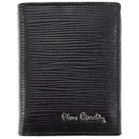   Pierre Cardin férfi bőr pénztárca, kártyatartó, fekete, nyomott mintás, RFID 8 × 10 cm