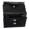 Pierre Cardin női bőr pénztárca, fekete, nyomott mintás, 9 × 9 cm 