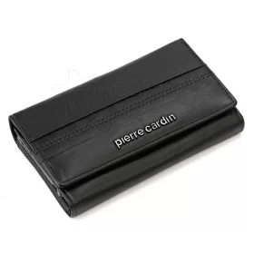   Pierre Cardin fekete színű női bőr pénztárca 16 × 9,5 cm