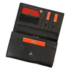   Pierre Cardin fekete színű női bőr pénztárca 16 × 9,5 cm