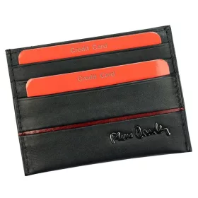 Pierre Cardin bőr kártyatartó, fekete 10 × 7,5 cm