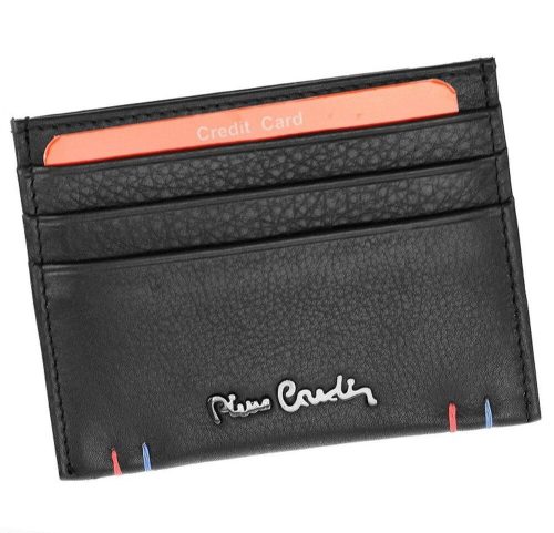 Pierre Cardin bőr kártyatartó, fekete, RFID 10 × 8 cm 