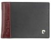 Pierre Cardin férfi bőr pénztárca, fekete-piros, 12,5 × 9,5 cm 