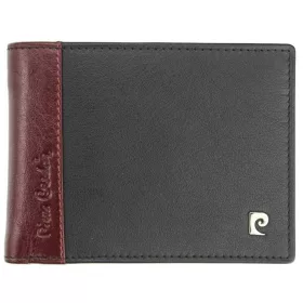   Pierre Cardin férfi bőr pénztárca, fekete-piros, 12,5 × 9,5 cm