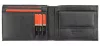 Pierre Cardin férfi bőr pénztárca, fekete-piros, 12,5 × 9,5 cm