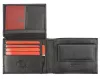Pierre Cardin férfi bőr pénztárca, fekete-piros, 12,5 × 9,5 cm