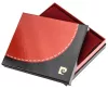 Pierre Cardin férfi bőr pénztárca, fekete-piros, 12,5 × 9,5 cm
