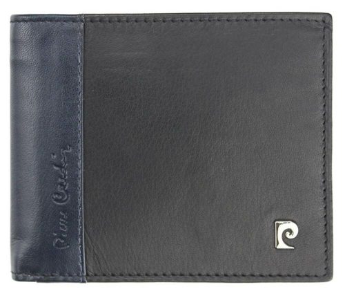 Pierre Cardin férfi bőr pénztárca, fekete-kék 11 × 9 cm 