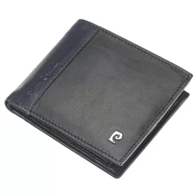   Pierre Cardin férfi bőr pénztárca, fekete-kék 11 × 9 cm