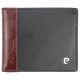 Pierre Cardin fekete-piros színű, férfi bőr pénztárca, 11 × 9 cm 
