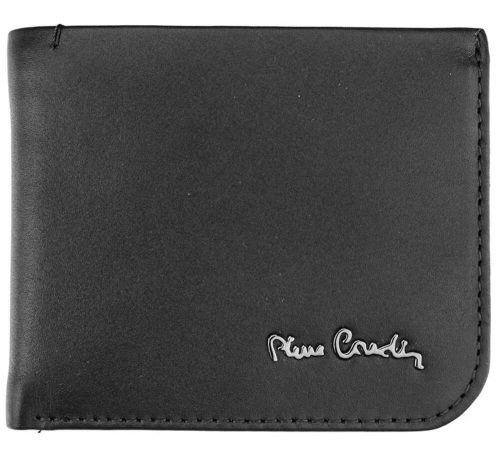 Pierre Cardin fekete színű, férfi bőr pénztárca, 11 × 9 cm 