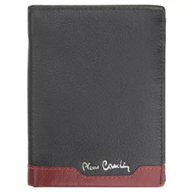   Pierre Cardin fekete-piros színű, férfi bőr pénztárca, RFID védelemmel, 10,5 × 12,7 cm