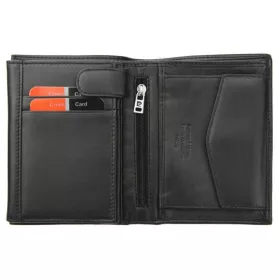   Pierre Cardin fekete-piros színű, férfi bőr pénztárca, RFID védelemmel, 10,5 × 12,7 cm
