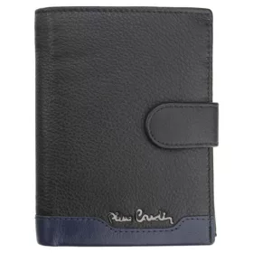 Pierre Cardin fekete-kék színű, férfi bőr, átfogópántos pénztárca, RFID védelemmel, 10,5 × 12,7