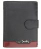 Pierre Cardin fekete-piros színű, férfi bőr, átfogópántos pénztárca, RFID védelemmel, 10,5 × 12