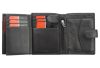 Pierre Cardin fekete-piros színű, férfi bőr, átfogópántos pénztárca, RFID védelemmel, 10,5 × 12