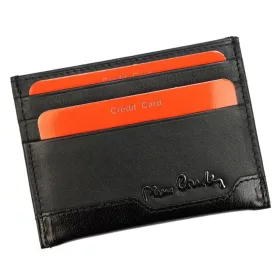 Pierre Cardin bőr kártyatartó, fekete 10 × 7,5 cm