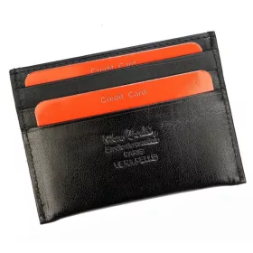 Pierre Cardin bőr kártyatartó, fekete 10 × 7,5 cm
