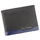 Pierre Cardin fekete-kék férfi bőr pénztárca 12,5 × 9,2 cm