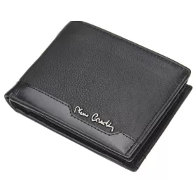   Pierre Cardin fekete-kék férfi bőr pénztárca 12,5 × 9,2 cm