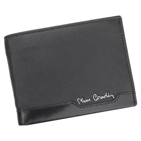 Pierre Cardin fekete férfi bőr pénztárca 12,5 × 9,2 cm