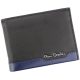 Pierre Cardin férfi bőr pénztárca, fekete-kék, RFID 12,5 × 9,5 cm