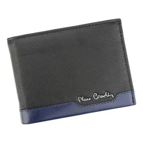   Pierre Cardin férfi bőr pénztárca, fekete-kék, RFID 12,5 × 9,5 cm