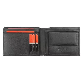   Pierre Cardin férfi bőr pénztárca, fekete-kék, RFID 12,5 × 9,5 cm