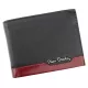 Pierre Cardin férfi bőr pénztárca, fekete-piros, RFID 12,5 × 9,5 cm