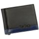 Pierre Cardin fekete-kék színű, férfi bőr pénzcsipeszes pénztárca és kártyatartó, 11 × 9 cm 
