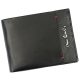 Pierre Cardin fekete-piros színű, férfi bőr pénztárca, RFID védelemmel, 12 × 9 cm 