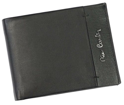 Pierre Cardin fekete színű, férfi bőr pénztárca, RFID védelemmel, 12 × 9 cm 