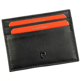 Pierre Cardin bőr kártyatartó, fekete 10 × 7,5 cm