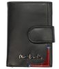 Pierre Cardin fekete-piros bőr pénztárca, RFID 10 × 7,5 cm 