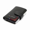 Pierre Cardin fekete-piros bőr pénztárca, RFID 10 × 7,5 cm 