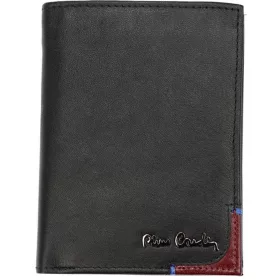   Pierre Cardin fekete-piros, férfi bőr pénztárca, RFID védelemmel, 9,5 × 13 cm