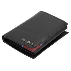   Pierre Cardin fekete-piros, férfi bőr pénztárca, RFID védelemmel, 9,5 × 13 cm