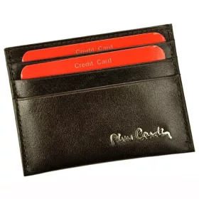 Pierre Cardin bőr kártyatartó, sötétbarna 10 × 7,5 cm