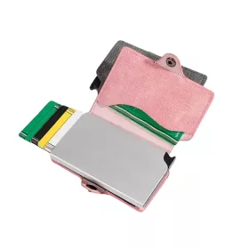   Rózsaszín pop-up mini pénztárca, kártyatartó 10,2×7 cm