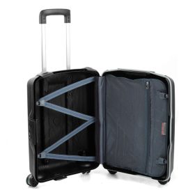   Roncato Light kemény falú, 4 kerekes kabinbőrönd 55 cm, fekete, 10 év garancia