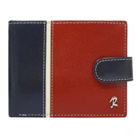   Rovicky átkapcsos, sötétkék-piros férfi bőr pénztárca RFID védelemmel 12×9,5 cm