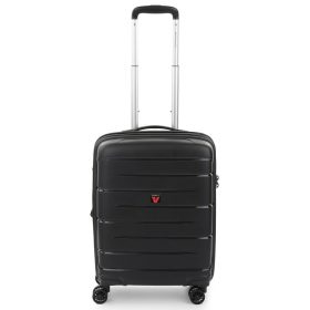 Roncato Flight DLX 4 kerekes, bővíthető keményfedeles fekete kabinbőrönd