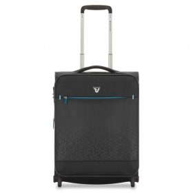   Roncato Crosslite 2 kerekes, bővíthető puhafedeles fekete kabinbőrönd 55 cm