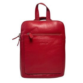 Rialto kis méretű női mélypiros bőr hátizsák 27 x 22 cm